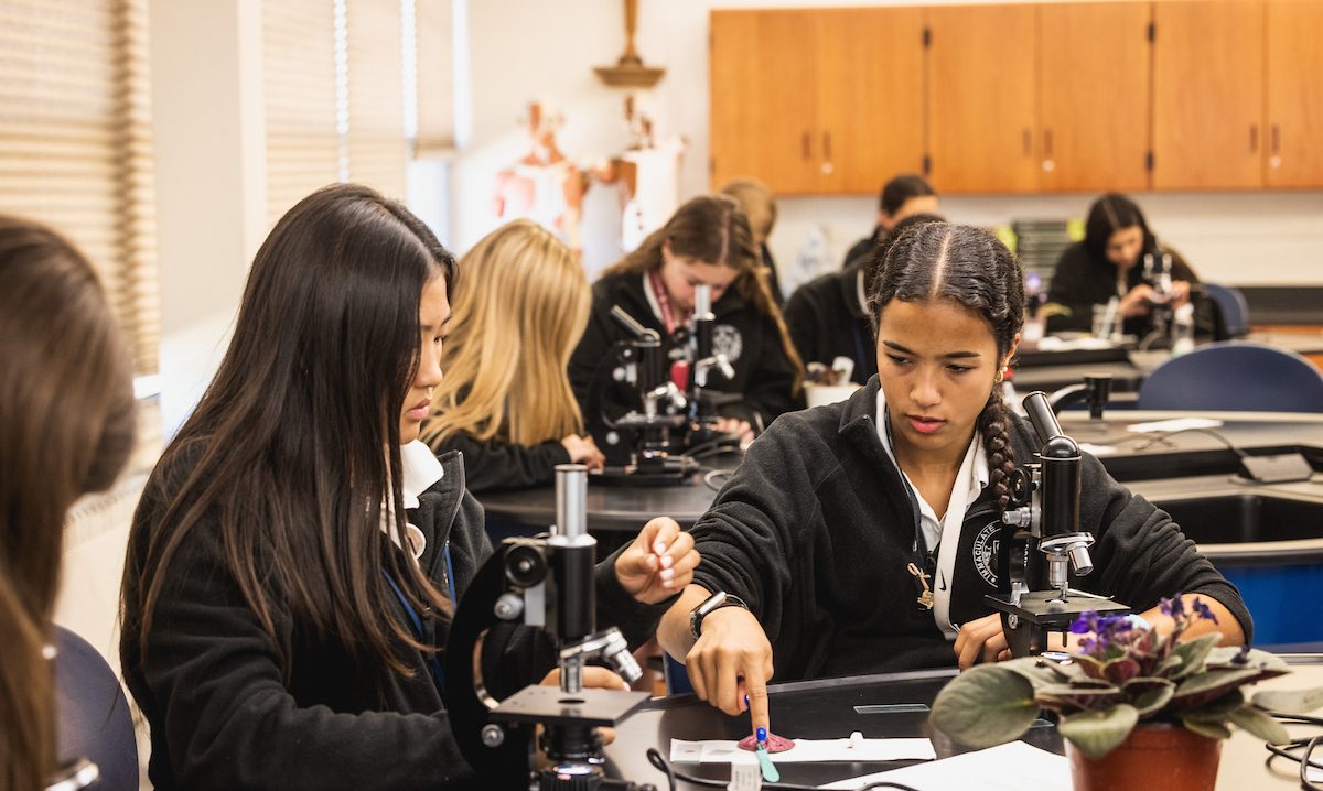students in biology class